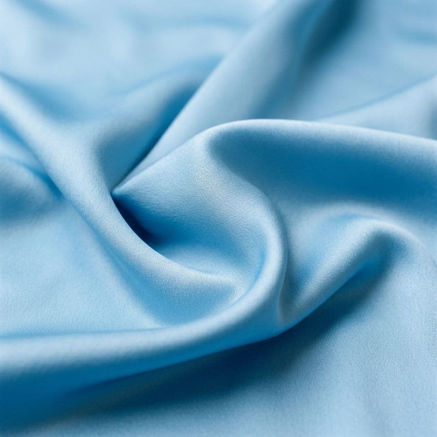 Lucent Pearl, Sky-blue silk charmeuse